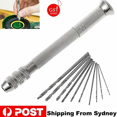 $6.55 • Buy Precision Pin Vise Hand Drill Set Of 10 Pieces Rotary Tools For Models Hobby DIY