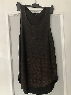 Next Black And Copper Longline Vest Summer Size 10 • £3