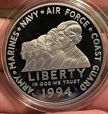 1994 P Women In Military Service Proof Silver Dollar Commemorative Coin Box COA • $44.95