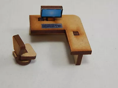 Dollhouse Miniature 1/4   Scale Computer Desk  With Chair #Z235 • $10