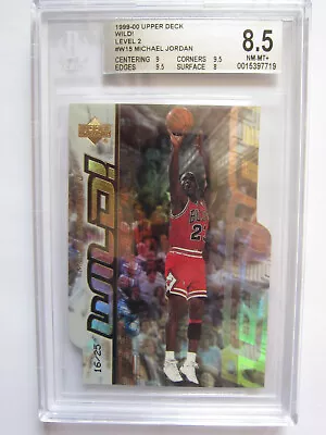 Michael Jordan 1999-00 Upper Deck Wild! Level 2 #w15 - 16/25. Die-cut Bgs 8.5 $$ • $12000