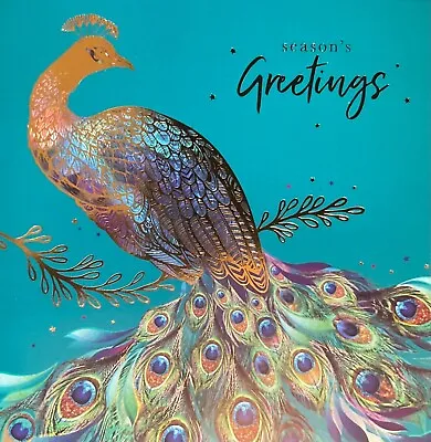 Charity Christmas Card ‘peacock’ ~ Single Card ~ Ex Whsmith • £1.99