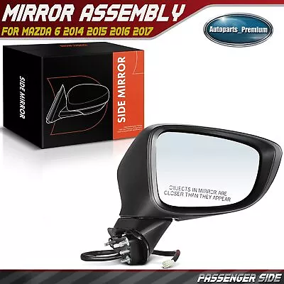 White Right Manual Folding Mirror W/ 6pin For Mazda 6 2014-2017 W/ Signal Light • $44.99