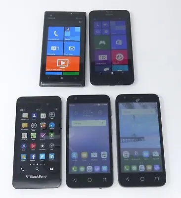 Lot Of 5 Working Smartphones - Nokia Lumia 900 / Lumia 635 / Blackberry Z10 • $69.99