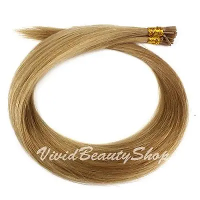 25 I Stick Tip Micro Rings Straight Remy Human Hair Extensions Honey Blonde #16 • $35.99