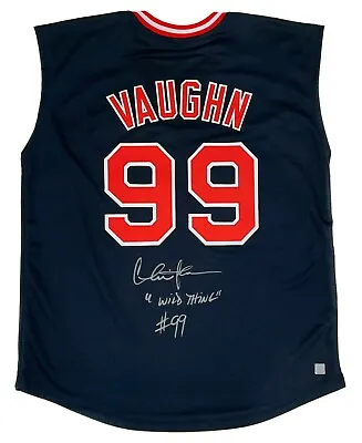 Charlie Sheen Autographed  Wild Thing #99  Vaughn Indians Jersey ASI Proof • $149.99