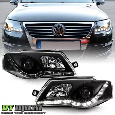 Blk 2006-2008 Volkswagen Passat Led Daytime Running Lights Projector Headlights • $298.99