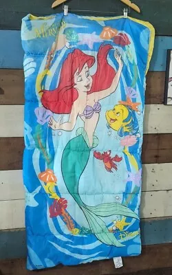 Disney The Little Mermaid Childs Sleeping Bag Vintage 1990's Ariel Flounder • $44