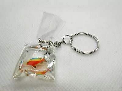 Coral Fish In Bag Keychain With Key Ring • $7