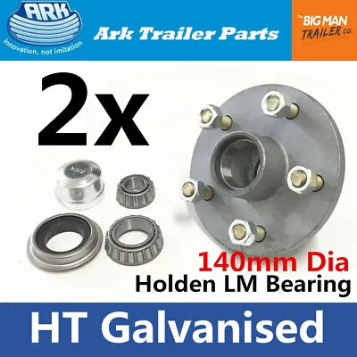 ARK Trailer 2x Hubs Galvanised HT 5 Stud 140mm Dia Bearings Holden LM HT140G • $104.50