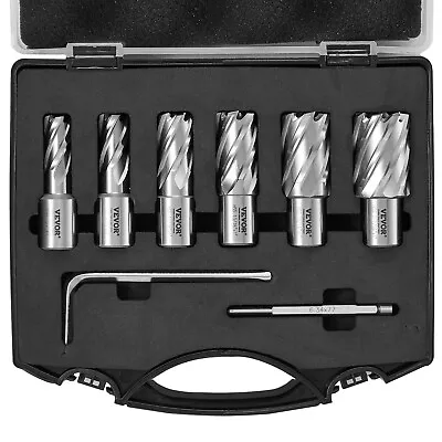 VEVOR Annular Cutter Set HSS Magnetic Drill Bits 6 PCS Weldon Shank 1  Depth • $64.99