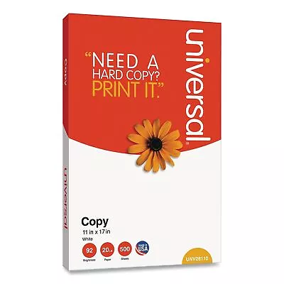 Universal Copy Paper 92 Bright 20 Lb. 11 X 17 White 500 Sheets/Ream 28110RM • $18.23