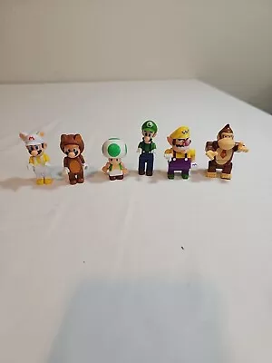 K’Nex Super Mario Bros Cat Suit Mario Wario Luigi DK Minifigure Figure Lot 6 Pcs • $30