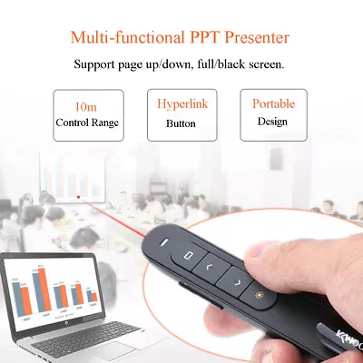 Powerpoint Presentation Remote Wireless PPT Presenter Laser Pointer Clicker • £9.19