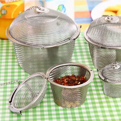 Tea Strainer Infuser Filter Herb Spice Diffuse Stainless Steel Mesh Tea Ball UK • $4.27