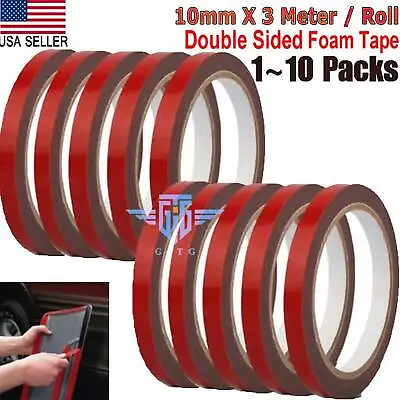 1-10X Auto Tape Acrylic Foam Double Sided Mounting Adhesive 3m X 10mm Truck Car • $7.49