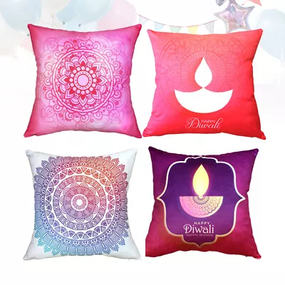  4 Pcs Throw Pillow Case Mandala Diwali Cushion Cover Square Fashion Pillow • £17.45