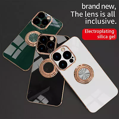 $6.99 • Buy For IPhone 14 13 12 11 Pro Max XS/X XR 8 7 Plus Case Luxury Plating Ring Cover