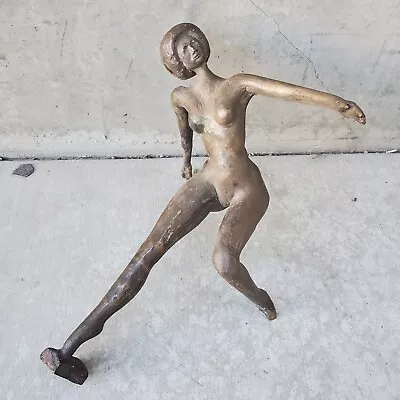 Vintage Bronze Nude Female Form Mid Century Modern Sculpture Outsider Art Woman • $99