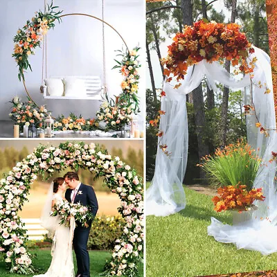 Gold/white Arch Circle Moon Gate Frame Wedding Balloon Birthday Flower Wall Rack • £43.95