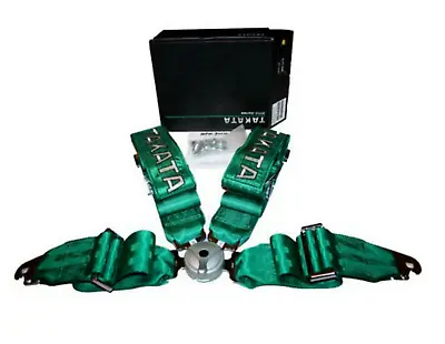Takata Seat Belt Racing Harness 4 Point Snap-On 3  Camlock Universal GREEN • $87.90
