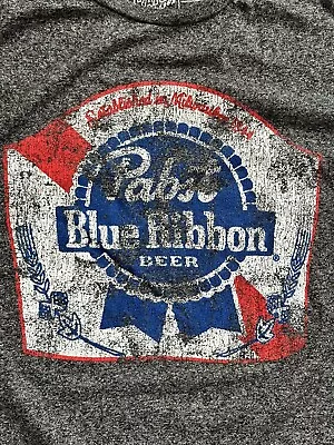 Pabst Blue Ribbon Beer Men's Small Gray Long Sleeve Shirt • $13.50