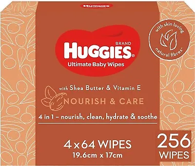 $24.90 • Buy Huggies Ultimate Baby Wipes Nourish & Care 256 Count (4 X 64 Pack)