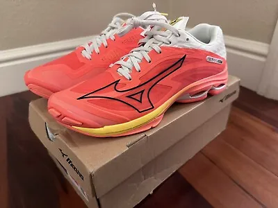 Mizuno Wave Lightning Z7 White Red Men Volleyball Sports Shoes V1GA220002 • $119.99