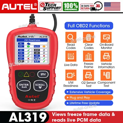 Autel Autolink AL319 OBD2 CAN OBDII Auto Car Code Reader Diagnostic Scanner Tool • $28.99