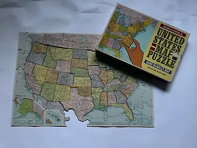 Vintage USA Map Puzzle Selchow & Righter Co. Rand McNally MISSING PIECES • $10