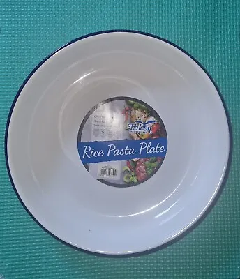 Falcon Enamel Rice Pasta Plate 24cm Roasting Baking Pie Serving White Camping  • £8.99