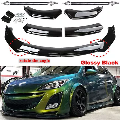 For Mazda 3 Mazdaspeed3 Front Bumper Lip Body Kit Spoiler Splitter Gloss-Black • $59.99