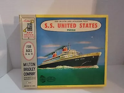 Vintage 1960 Milton Bradley S.S. United States Puzzle No.4828-11 War Ship. • $10