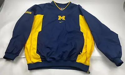 Vintage Michigan Wolverines Nike  Pullover Windbreaker Mesh Lined Size L • $38.24
