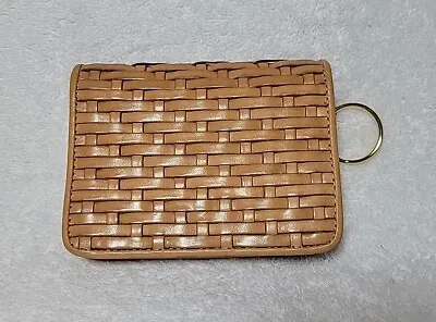 Vintage Talbots Beige Leather Woven Small Wallet • $14.50
