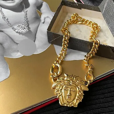 GIANNI VERSACE Chain Necklace W/ Medusa Head From S/S 1993 Miami Collection • $3467.49