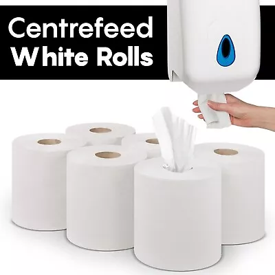 Centrefeed Rolls 2ply Embossed White Centre Feed Rolls Hand Kitchen Tissue Roll • £119.98