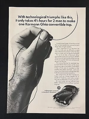 1968 Volkswagen Karmann Ghia Convertible Top Vintage Magazine Ad • $4.99