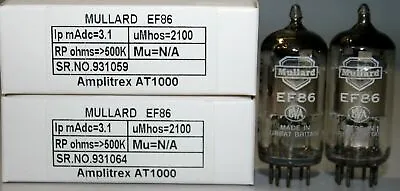 1MP EF86 Mullard Made In Gt.Britain Amplitrex Tested #931059 931064 • $118