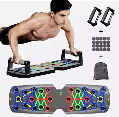 FITNESS Exercise Push-Up Board 9 In 1 Workouts For At Home-Bodybuilding - NEW! • £27.67