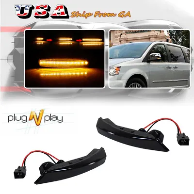Smoked Sequential LED Side Mirror Signal Lights For Grand Caravan Town & Country • $14.99