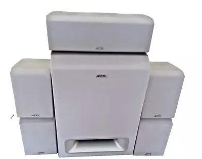 Retro Aiwa/ Sony  5 . 1 Surround Sound Speakers -5 Satellites And Subwoofer  Ex. • £49.99