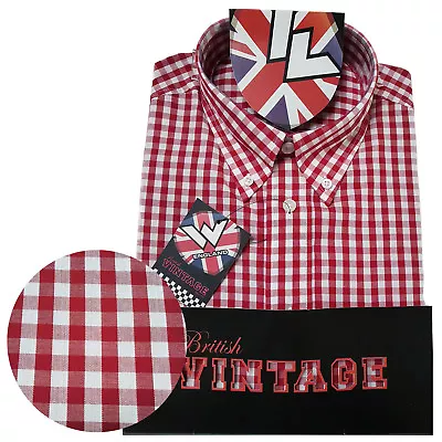 Warrior UK England Button Down Shirt GOVER Slim-Fit Skinhead Mod Retro SMALL  • £34.90