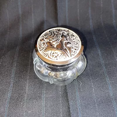 Vintage Avon Vanity Jar Glass With Silver Metal Screw On Lid Women’s Profile • $8