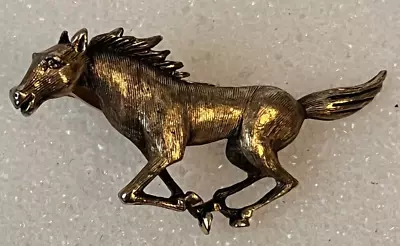 Vintage Galloping Stallion Horse Bronco Gold Tone Tie Clip • $24