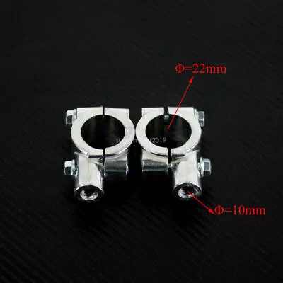 7-8  Motorcycle Handlebar Mirror Adaptor Clamp On Mount Brackets 10mm Silver • $6.21