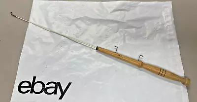 Vintage Wood Handle Fiberglass Ice Fishing Panfish Rod • $34.99