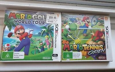 Mario Golf World Tour Mario Open Tennis Bundle Nintendo 3DS Free Tracked Postage • $99.95