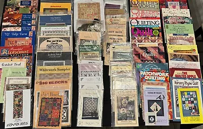 Vintage Quilts Patterns Books Magazines Fabric Material Lots Rare • $38