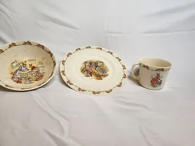 English Fine Bone China  Bunnykins  Vintage Bowl Plate And Mug • $59.99